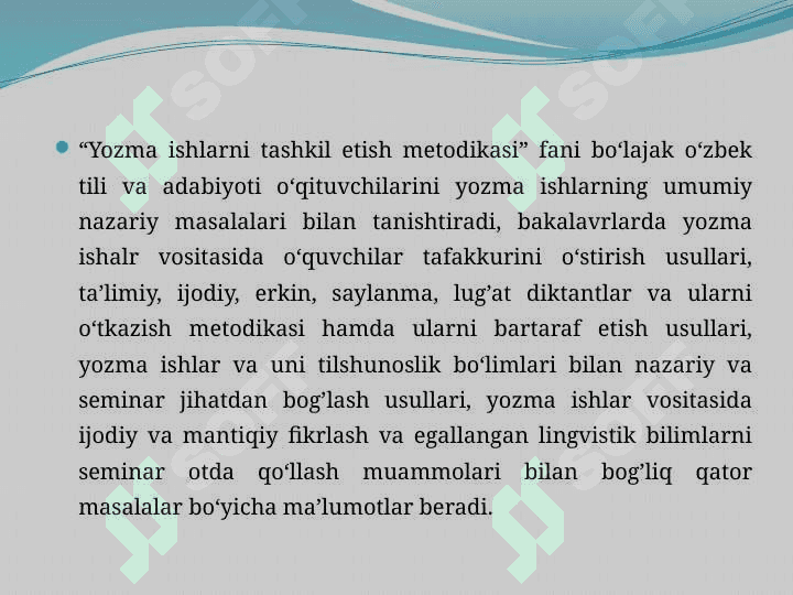 Yozma ishlarni tashkil etish metodikasi 4
