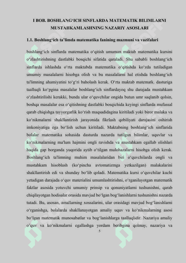 BOSHLANG‘ICH SINFLARDA MATEMATIK KROSSVORDLAR YORDAMIDA BILIMLARNI MUSTAHKAMLASH 5