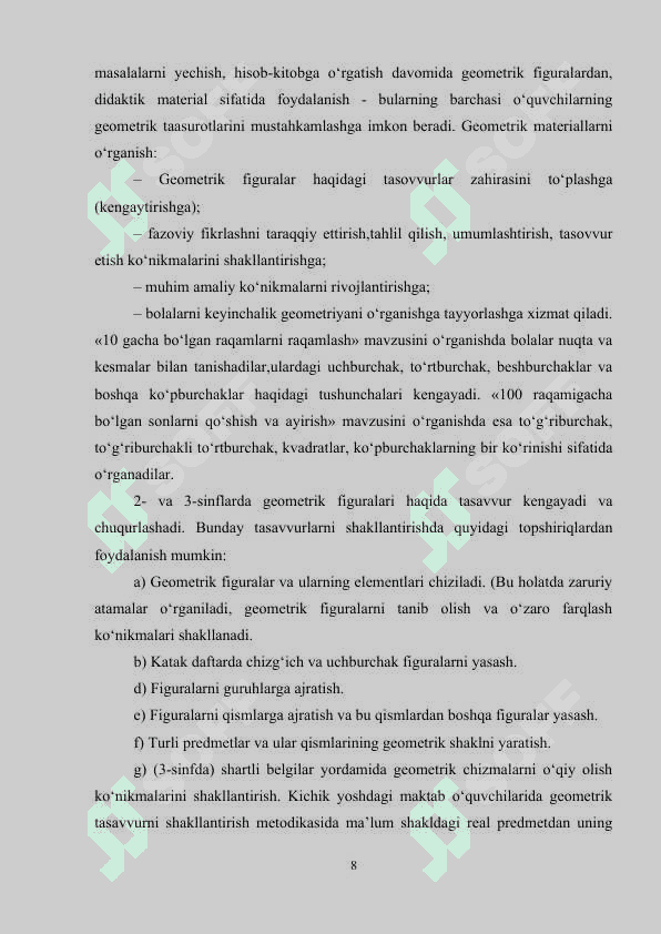 Uchburchak, to‘rtburchak va ko‘pburchaklarni bir-biri bilan qiyoslash 8