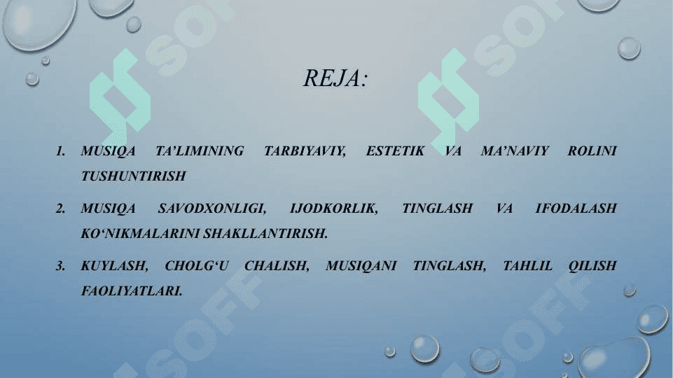 Musiqa ta'limi dasturining xususiyatlari 2
