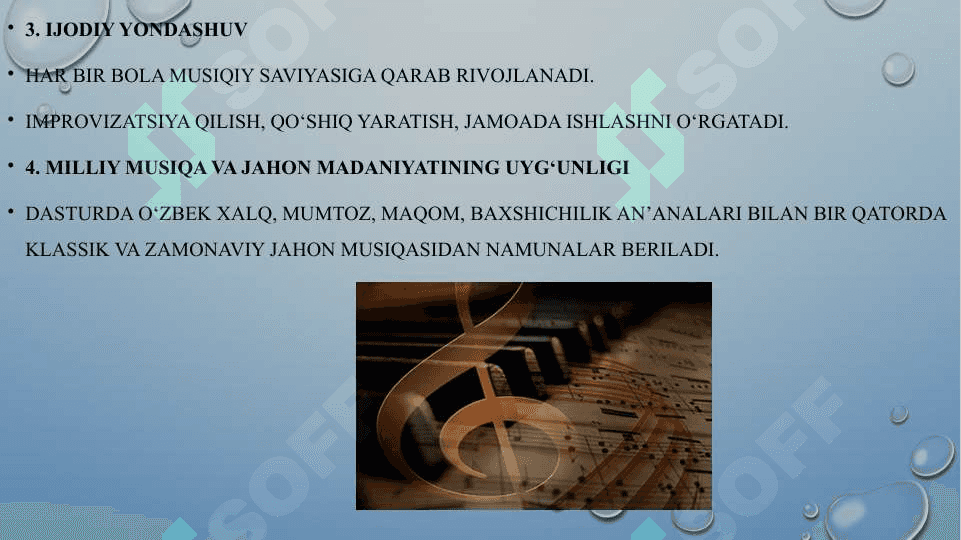 Musiqa ta'limi dasturining xususiyatlari 6