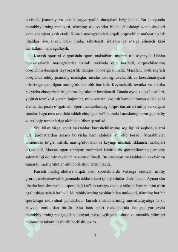 Sport maktablarida kurashchilarni tayyorlashning tashkiliy uslubiy xususiyatlari 5