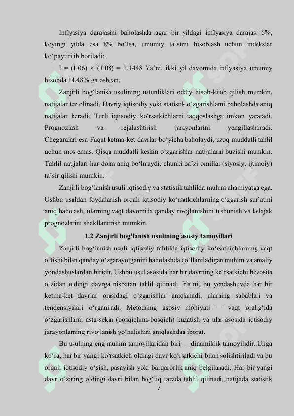 iqtisodiy tahlilning zanjirli bogʻlanish usuli va uning tahlil jarayonida qollanilish xususiyatlari 7