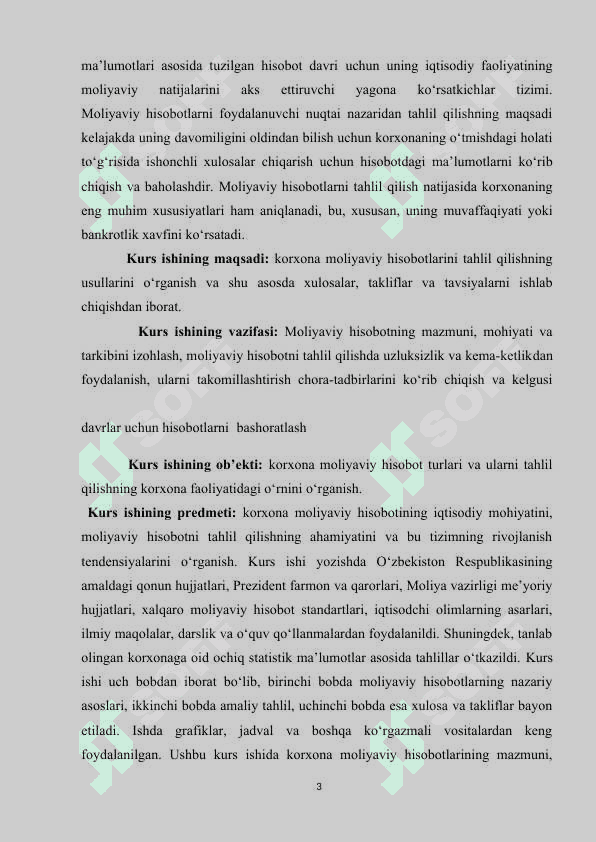 KORXONA MOLIYAVIY HISOBOTLARI VA ULARNING TAHLILI 3