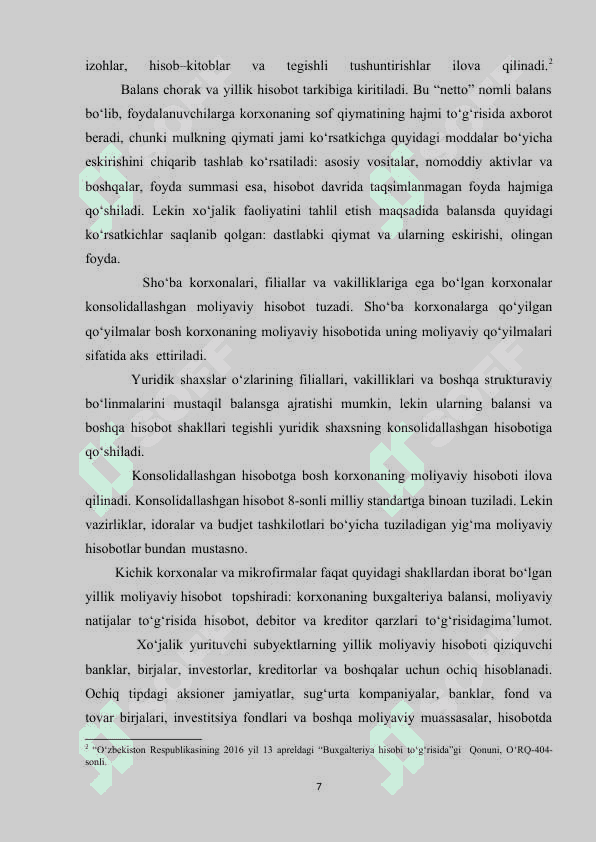 KORXONA MOLIYAVIY HISOBOTLARI VA ULARNING TAHLILI 7