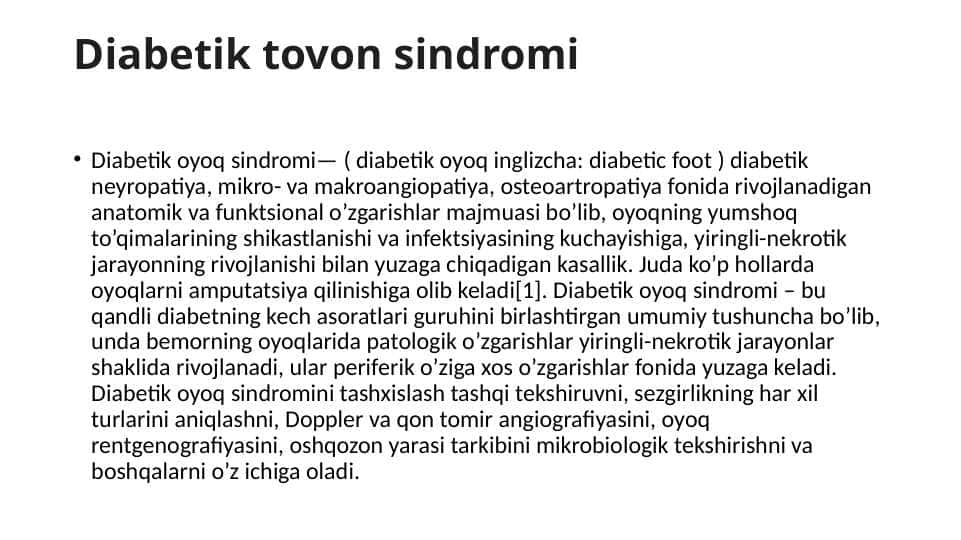 Diabetik tovon sindromi