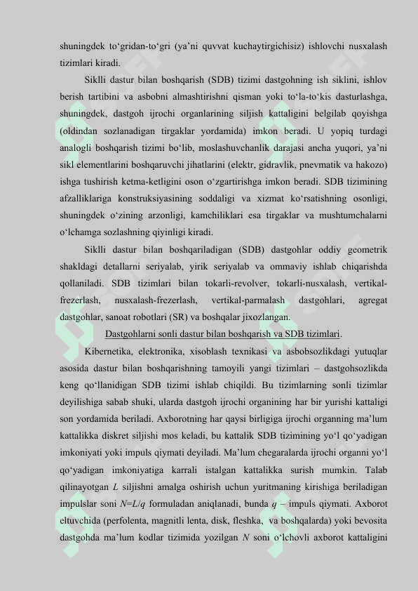 DASTGOH UZATMALARI. SONLI DASTURLI BOSHQARILADIGAN DASTGOHLAR. ZAMONAVIY TOKARLIK DASTGOHLARI 2