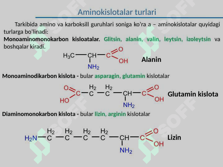 α-Aminokislotalar. Peptidlar va oqsillar, Nuklein kislotalar tuzilishi va funksiyalari. 4