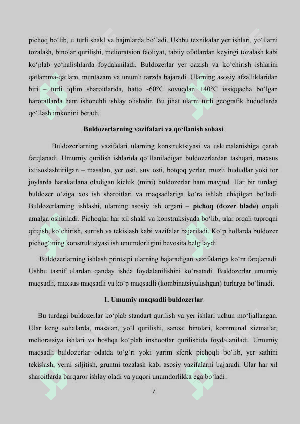 Buldozer va skreperlar. 7