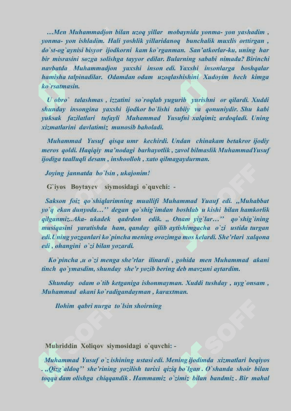 tadbir ssenariyasi Muhammad Yusuf tavalludi uchun 8