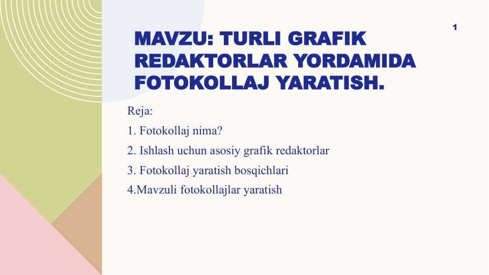 Turli grafik redaktorlar yordamida fotokollaj yaratish