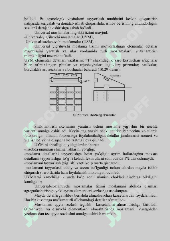 ZAMONAVIY MOSLAMALAR KORPUSLARI VA YORDAMCHI ELEMENTLARI. 2