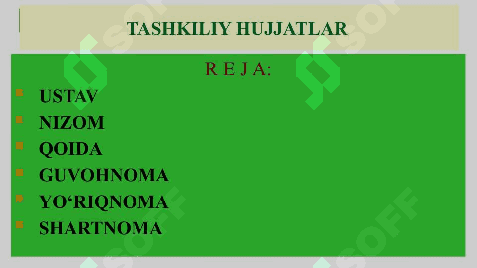 Tashkiliy hujjatlar, guvohnoma 2