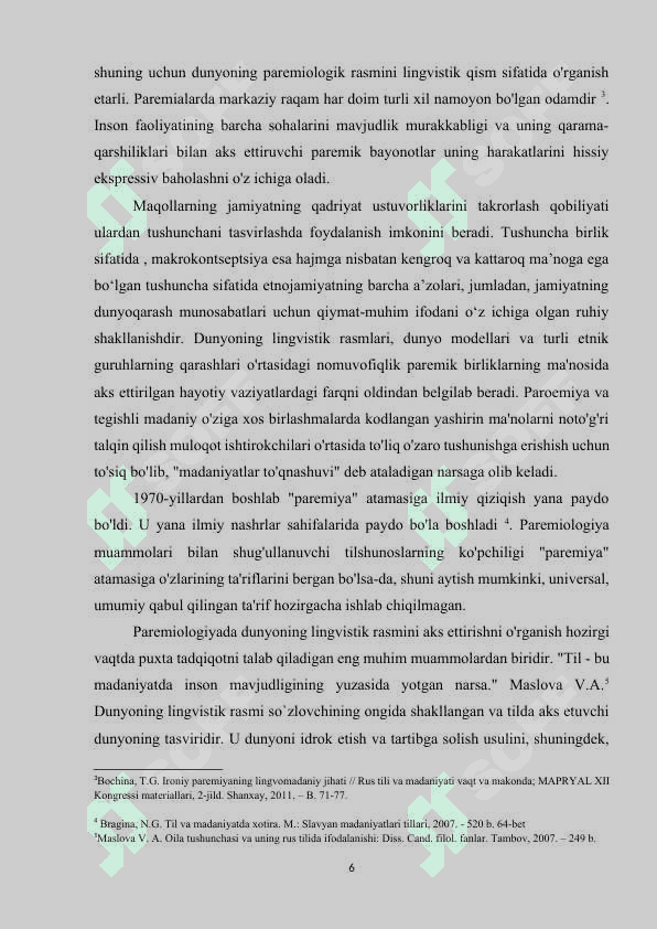 Zamonaviy antropolingvistika nuqtai nazaridan paremiyalarni o‘rganishning nazariy asoslari. 6