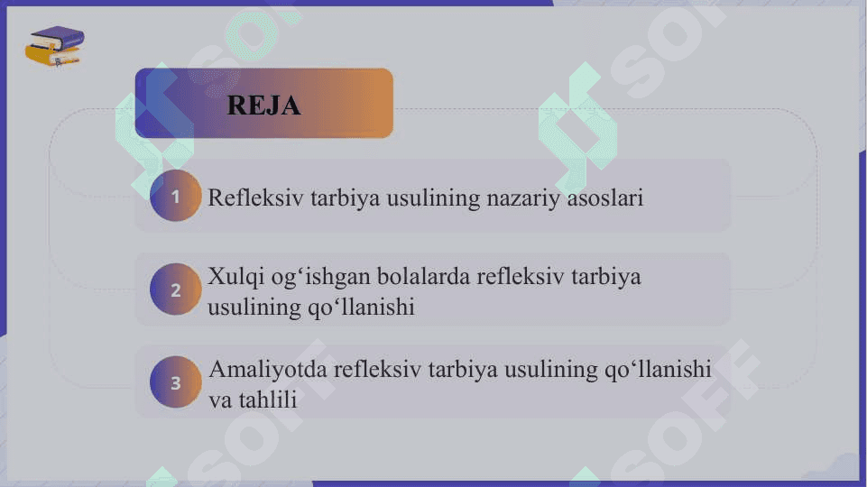 Refleksiv tarbiya usuli va uni xulq ogʻishishini toʻgʻirlashda qoʻllash slayd 2