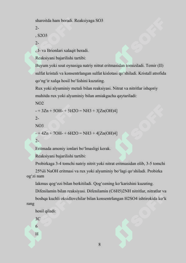 ANIONLARNING 3-GURUHI VA ULARGA XOS SIFAT REAKSIYALAR 7
