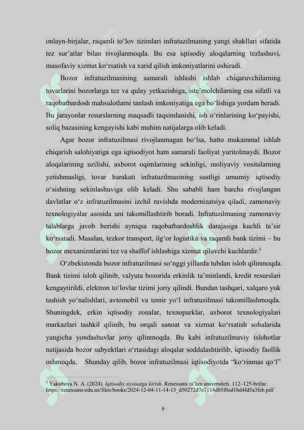 MAVZU:Bozor infratuzilmasi uning asosiy sohalari va unsurlari kurs ishi 6