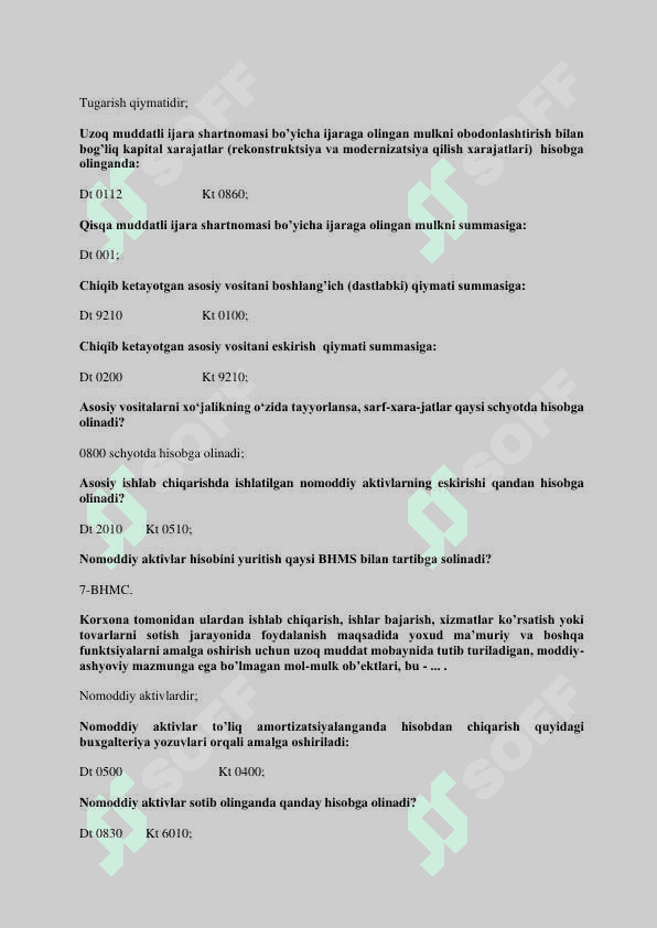 buxgalteriya fanidan 200 ta savolga javoblari 6