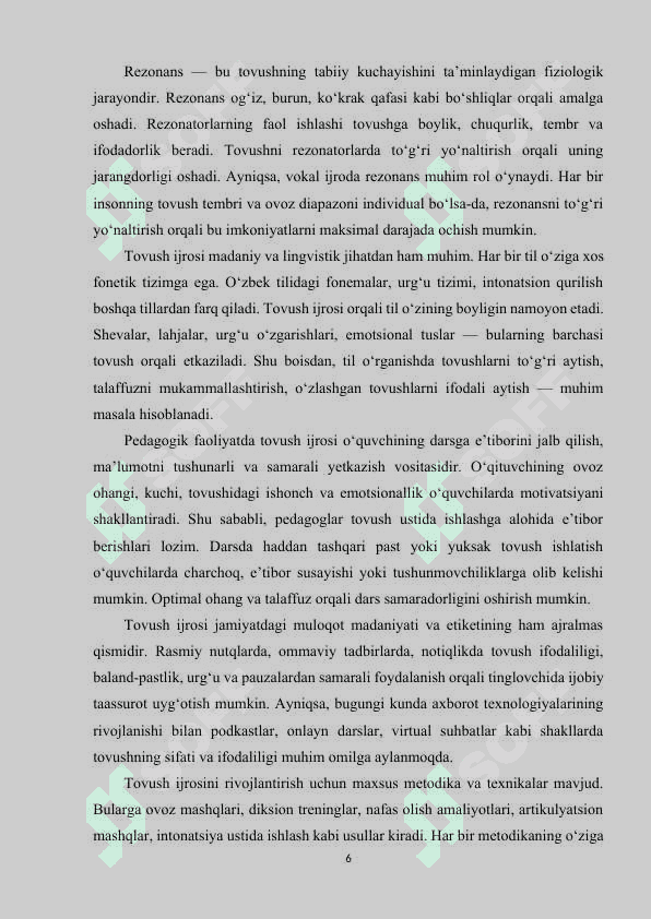 Tovush ijrosi ustida ishlash 6