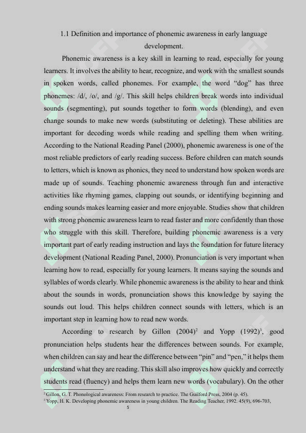 Phonemic awareness  the role of pronounciation in language proficiency for 4th grade students 5