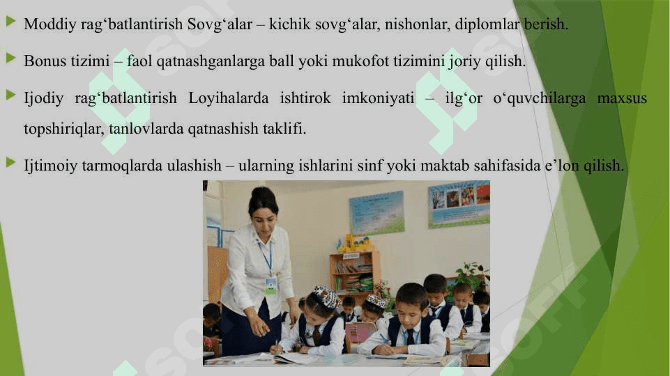 O'QUVCHILARNI RAG'BATLANTIRISH USULI 4