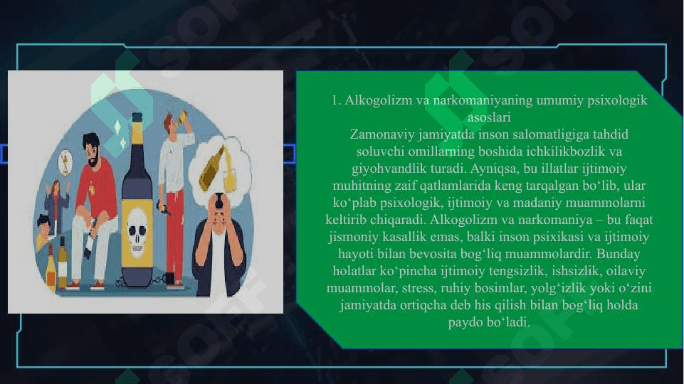 Alkogolizm va narkomaniyaning bolalar psixikasiga ta’siri SLAYD 4