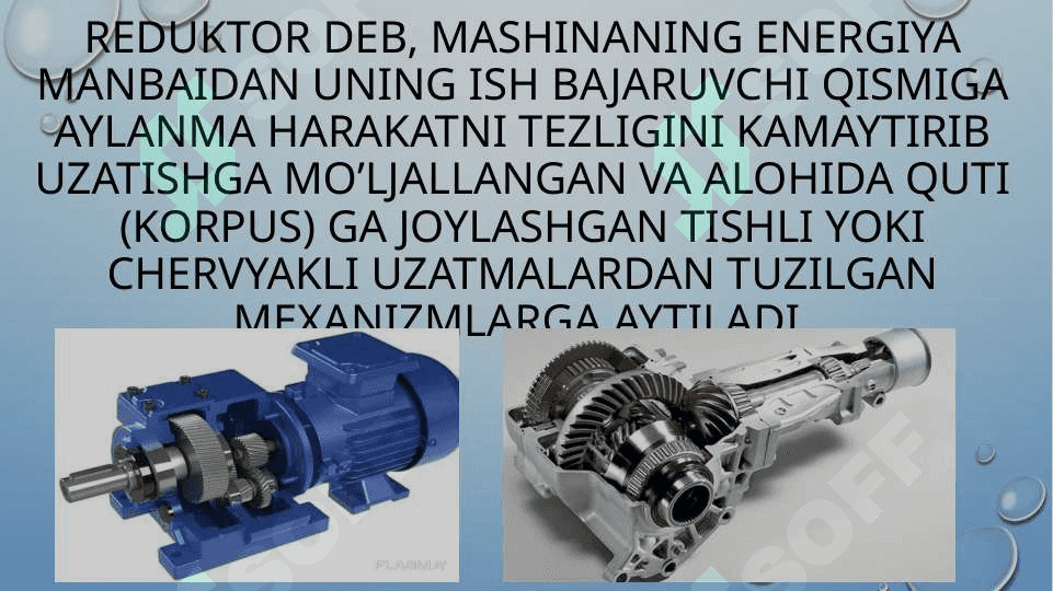 Silindrsimon tishli g’ildirakli  reduktorlarning tuzilishini  o'rganish 2