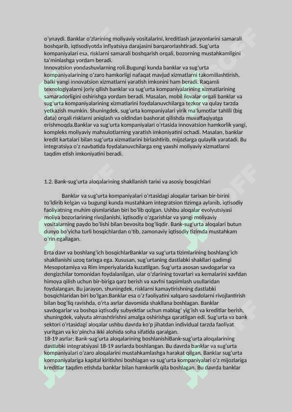 Banklar va sug‘urta tashkilotlari o’rtasidagi munosabatlarni rivojlantirishning zamonaviy yo’llari 7