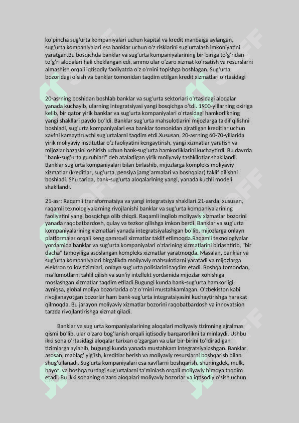 Banklar va sug‘urta tashkilotlari o’rtasidagi munosabatlarni rivojlantirishning zamonaviy yo’llari 8