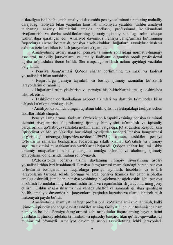 Pensiya jamg'armasi Amaliyot hisoboti 3