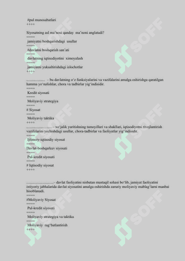 moliya asoslari test 5