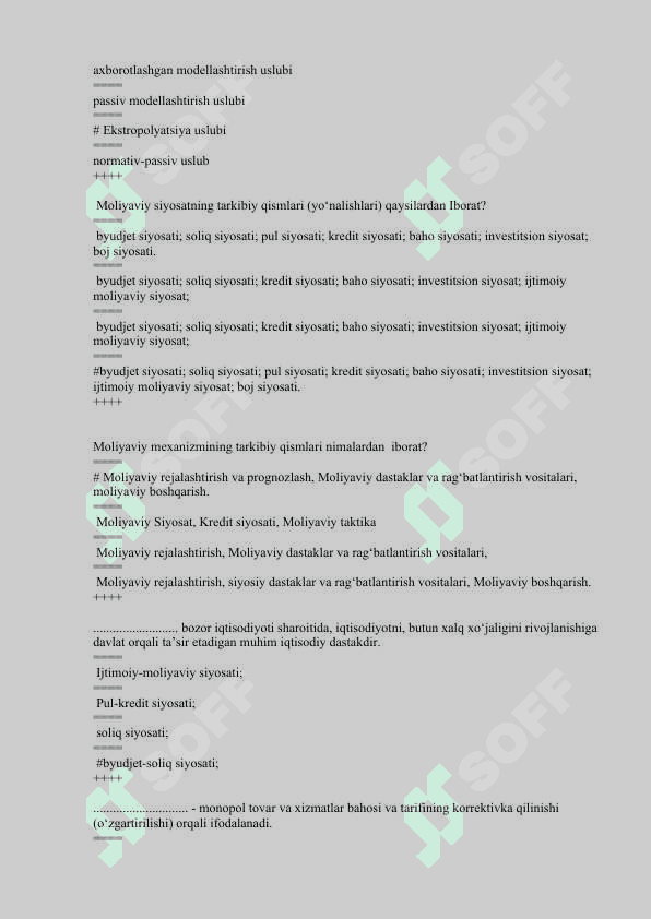 moliya asoslari test 7