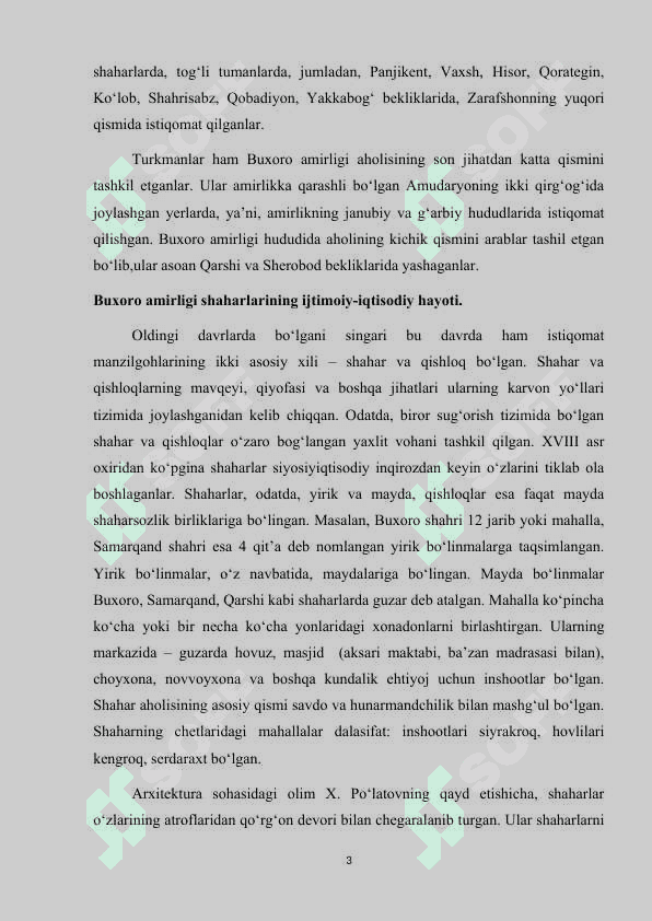 Buxoro amirligida shaharlar hayoti va hunarmandchilik 4