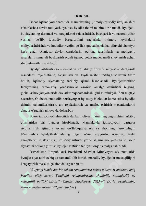 Byudjetlashtirish va uning faoliyatini rejalashtirishda tutgan o‘rni 3