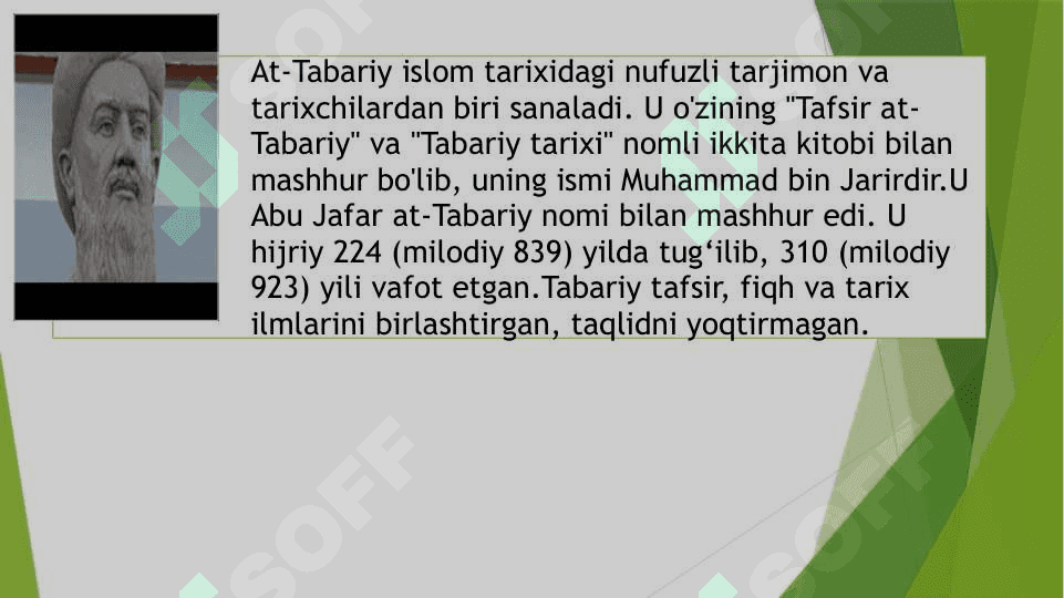 Muhаmmаd Jаrir аt-Tаbаriyning “Tаriх аr-rusul vаl-muluk” аsаrini o‘rganish va uning asosida taqdimot tayyorlash 3