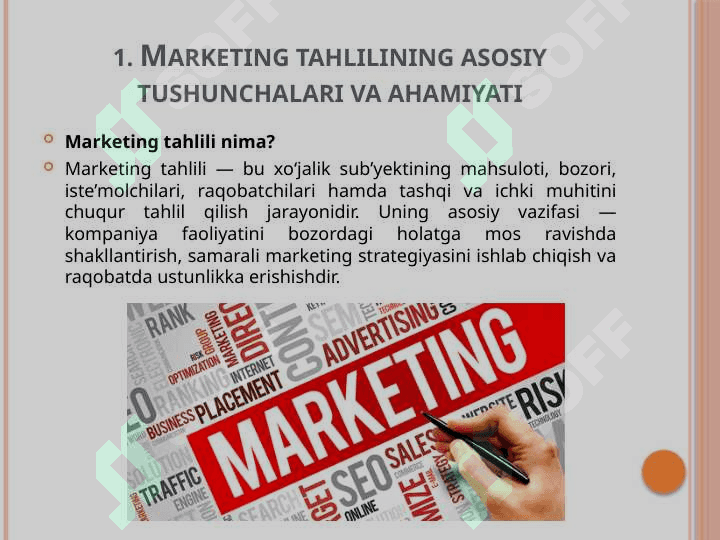 Xoʻjalik subʼektlarining marketing faoliyatida tahlili 4