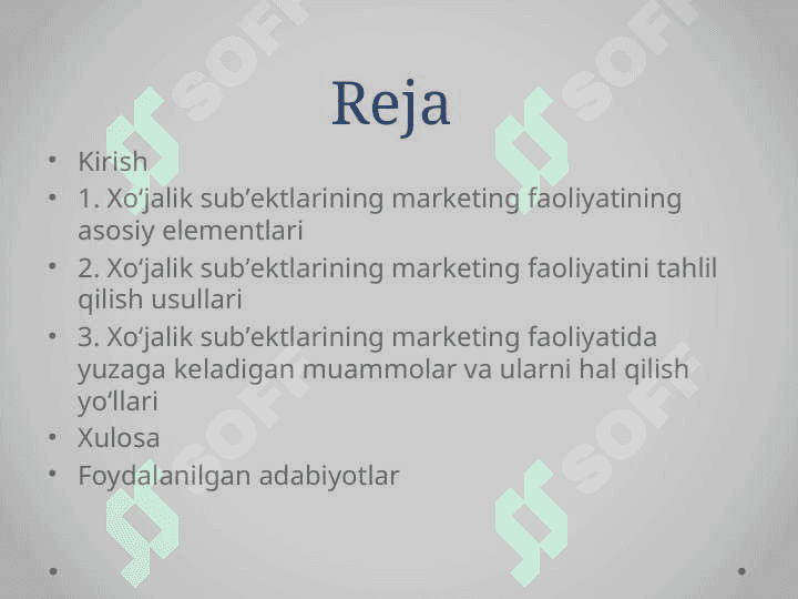 Xoʻjalik subʼektlarining marketing faoliyatida tahlili 2