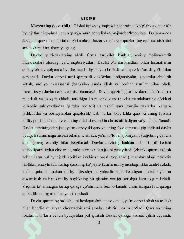 Davlat qarzini boshqarish 2