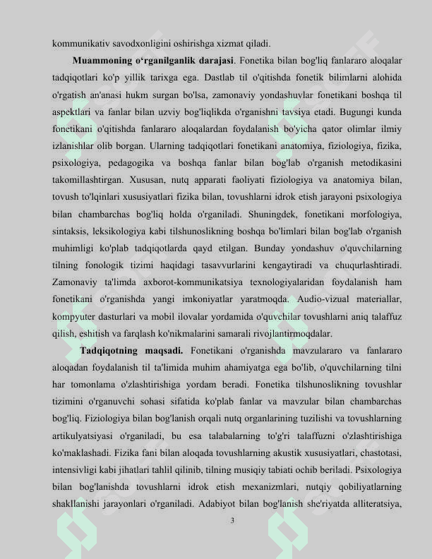 Fonetikani o‘rganishda mavzulararo va fanlararo aloqadan foydalanish 3