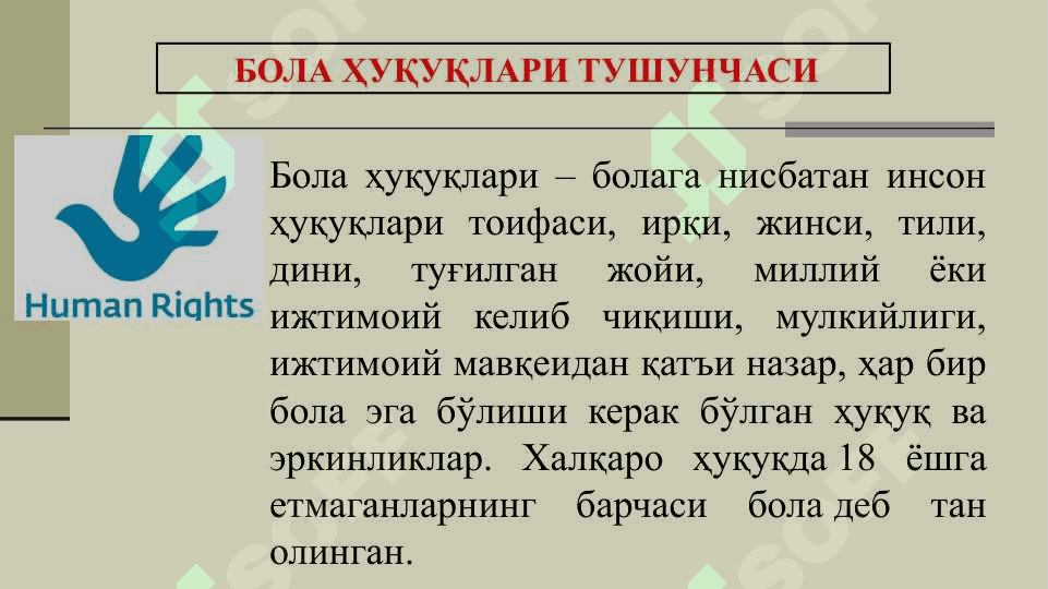 ИНСОН ҲУҚУҚЛАРИ ТИЗИМИДА БОЛАЛАР ҲУҚУҚЛАРИ 3