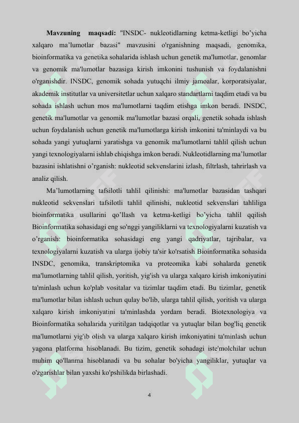 INSDC – nukleotidlarning ketma-ketligi bo’yicha xalqaro ma’lumotlar bazasi..docx 4
