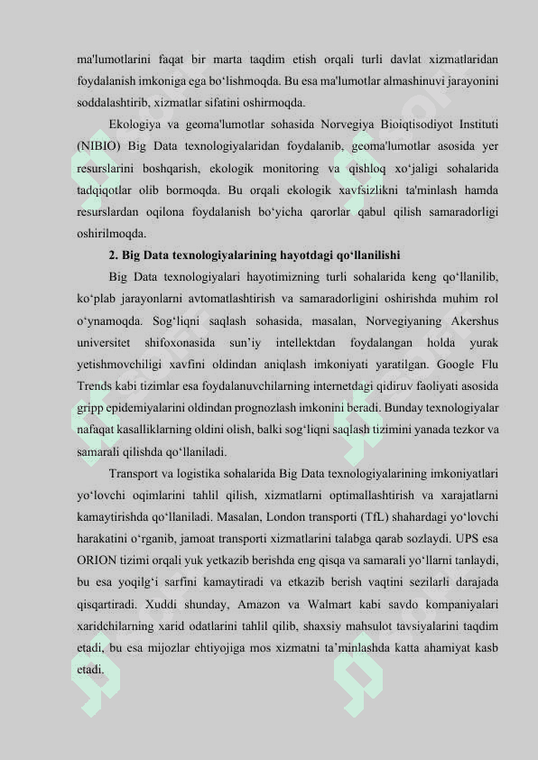 Big data Norvegiya misolida 3