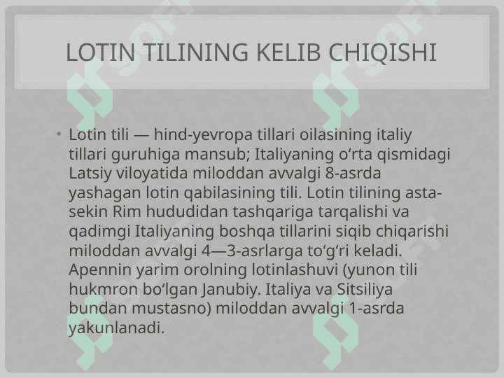 Lotin tili tarixi 2