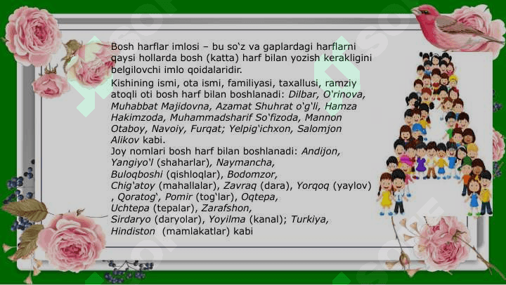 Bosh harflar imlosi.Ona-tili. 2