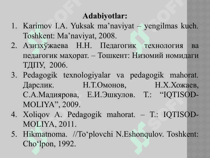 Pedagogik texnika haqida tushuncha. Pedagogik texnikani shakllantirish metodikasi 3