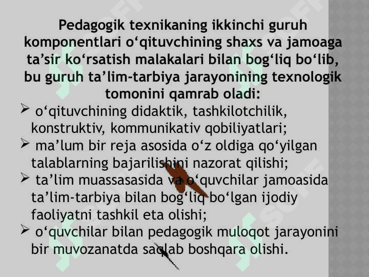 Pedagogik texnika haqida tushuncha. Pedagogik texnikani shakllantirish metodikasi 7
