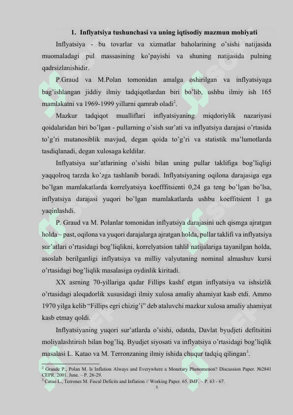 Inflyatsiya va uning kelib chiqish sabablari 5