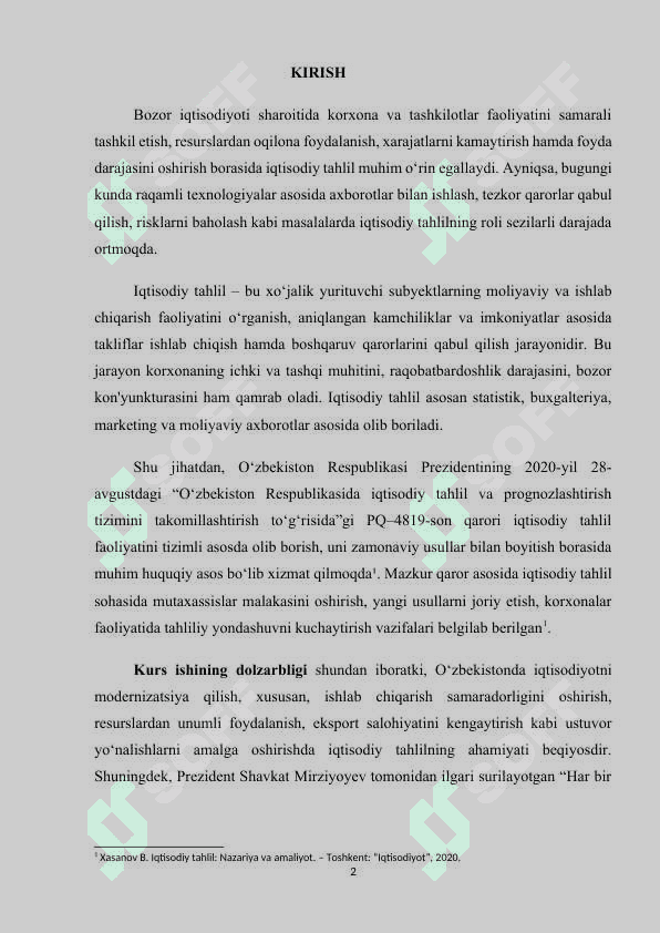 Iqtisodiy tahlil ishlarini tashkil etish 2