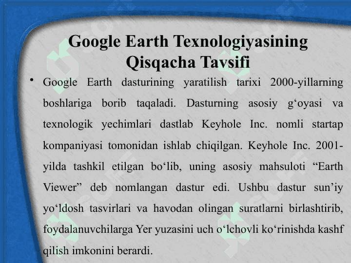 Google Earth dasturidan foydalangan holda tarixiy-madaniy yodgorliklarni aniqlash 25 8