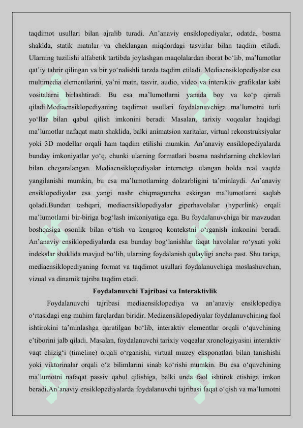 Jahon tarixi fani doirasida mediaensiklopediya tuzish 25 8